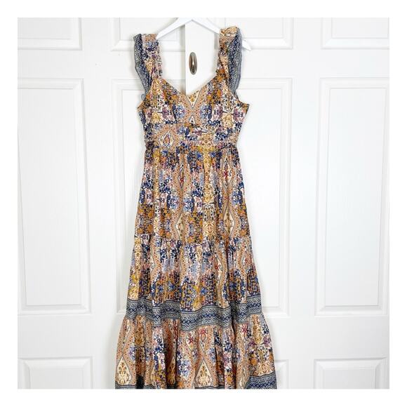 Caroline Constas Diamond Floral Tiered Sleeveless Maxi Dress NWT - Picture 2 of 11